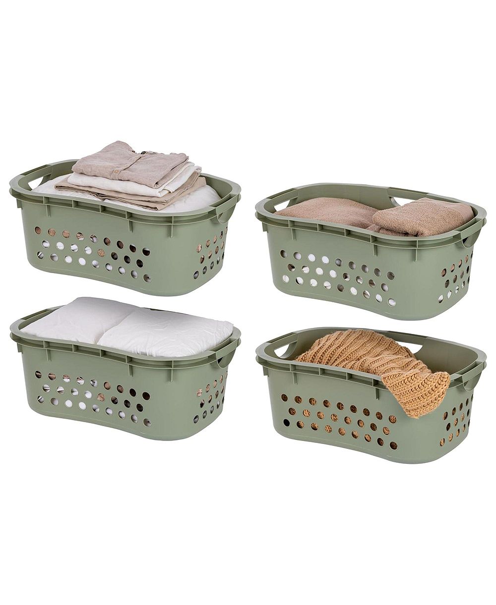 Набор из 4 легких корзин для белья IRIS Comfort Carry с эргономичными изгибами