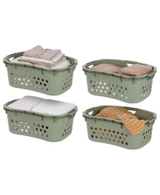 IRIS 4 Pack Comfort Carry Lightweight Laundry Basket w/ Ergonomic Curves