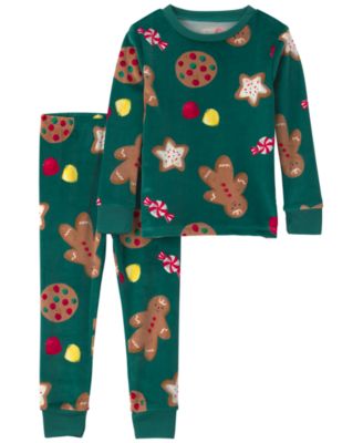 Carter's комплект пижамы для девочек-малышек 2T-5T: длинный рукав, плотная посадка, рождественская тема, топ и брюки, 2 предмета