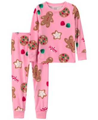 Carter's Toddler Girls' 2T-5T Gingerbread-Print Snug-Fit Top and Pants, 2-Piece Pajama Set