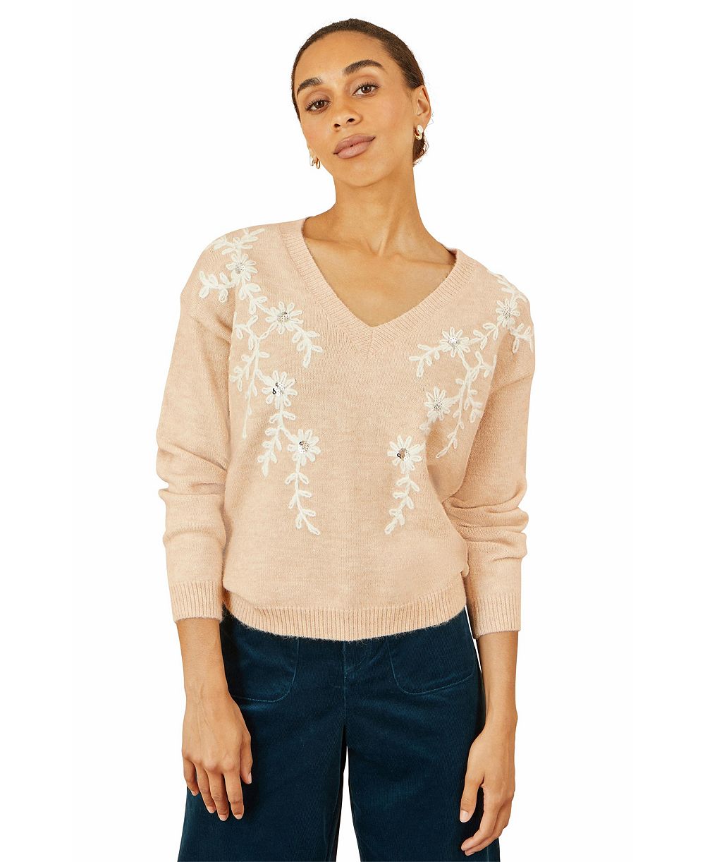 Женский вязаный джемпер Yumi Floral Knitted Jumper