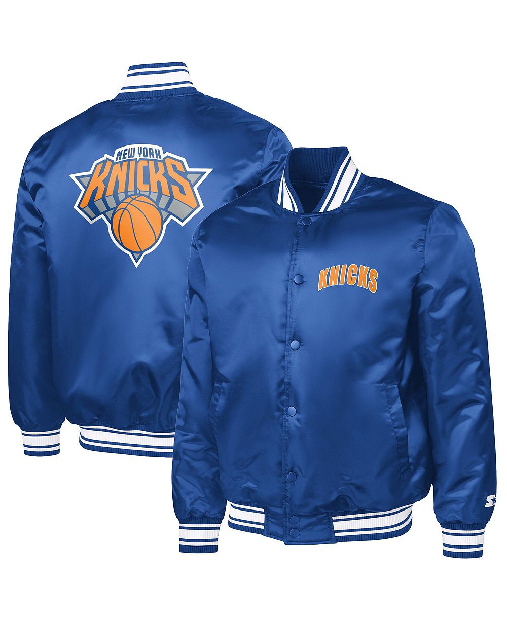 Starter Men's Blue New York Knicks Logo Varsity Full-Snap Jacket