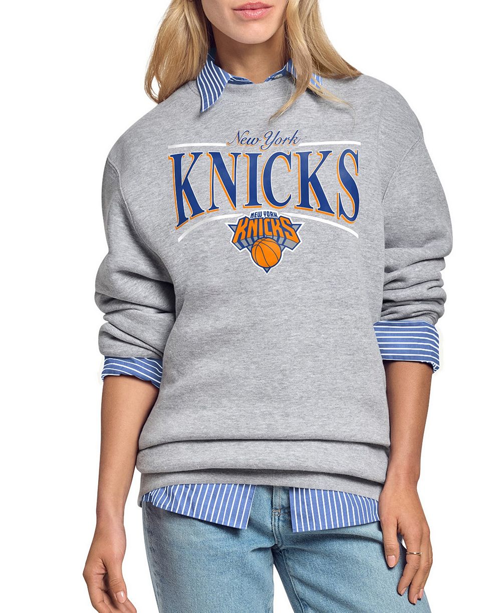 Starter Женская серая толстовка New York Knicks Arch Stripe Fleece Crewneck