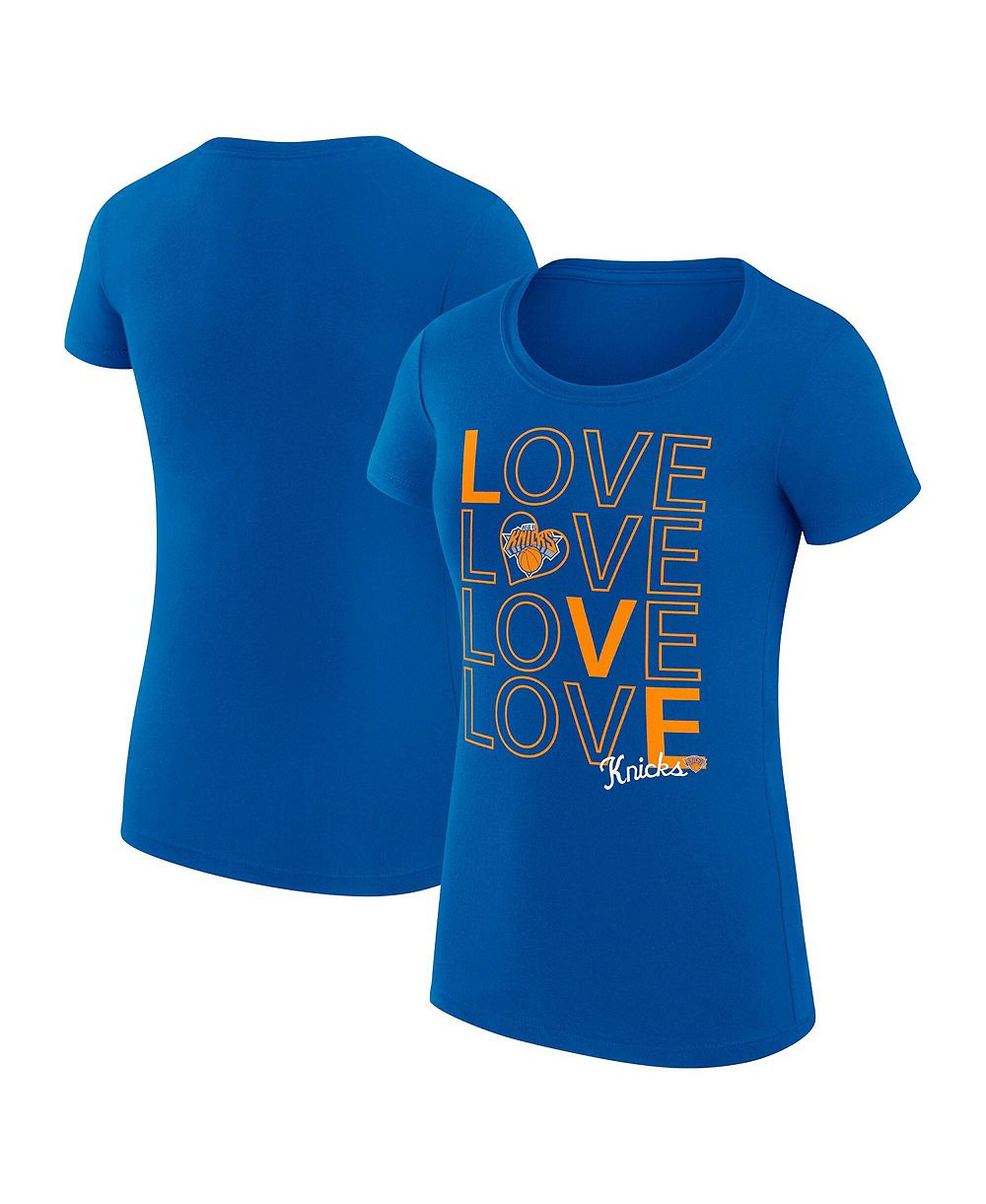Женская футболка G-III 4Her by Carl Banks New York Knicks Super-Slim Fit Lightweight Basketball Love в цвете Royal