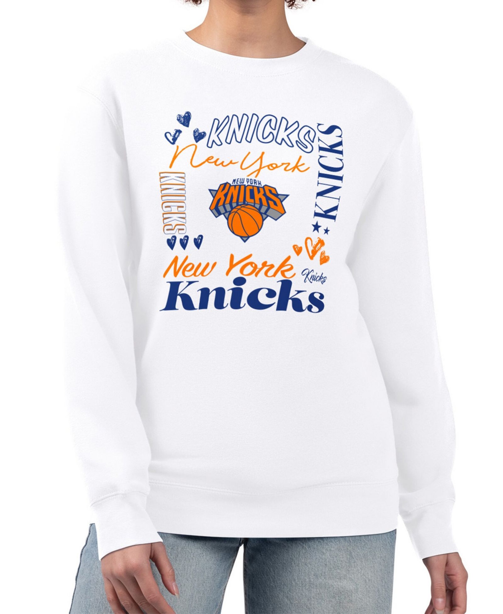 Женский флисовый свитшот G-III 4Her by Carl Banks White New York Knicks Collage Team Graphic