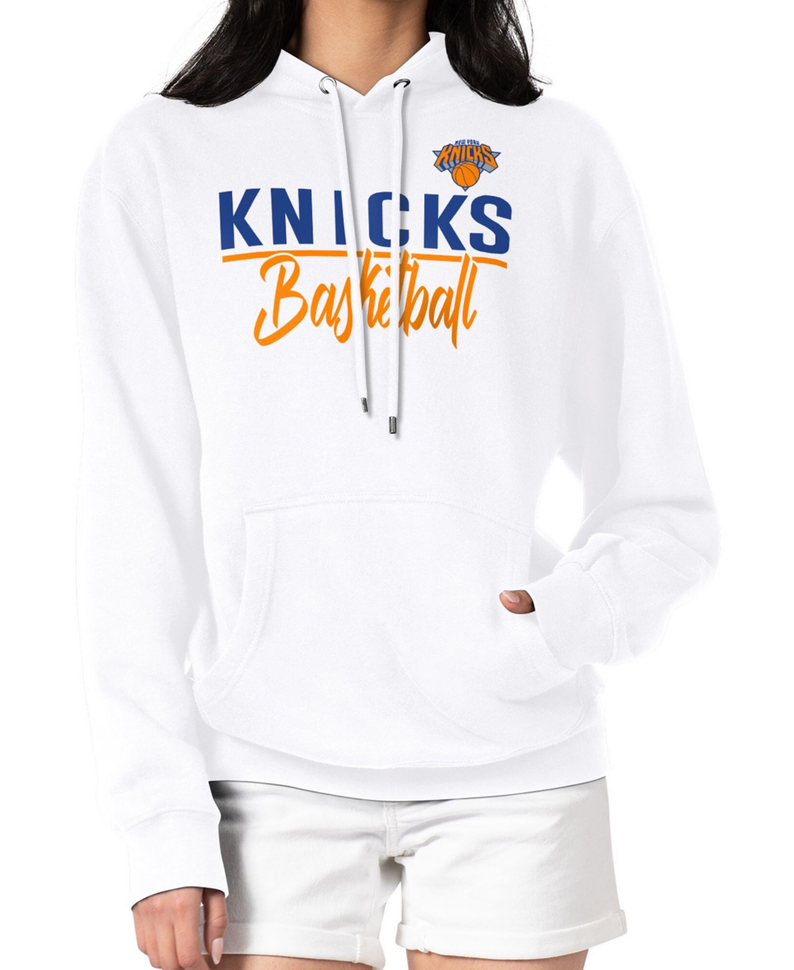G-III 4Her by Carl Banks Женский флисовый худи с графикой New York Knicks, белый