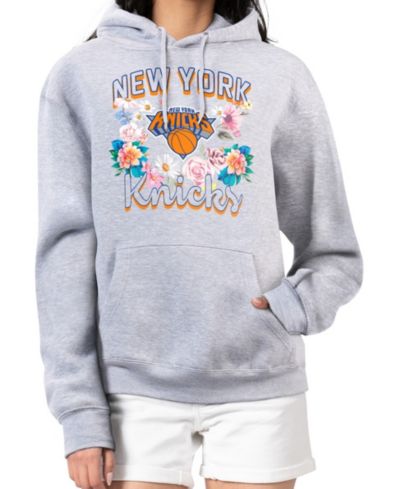 Женское худи G-III 4Her by Carl Banks New York Knicks Flowers Team Logo Graphic Fleece Pullover