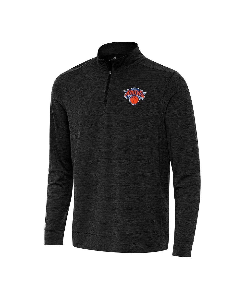 Мужской свитшот Antigua New York Knicks Bright Quarter-Zip серого цвета