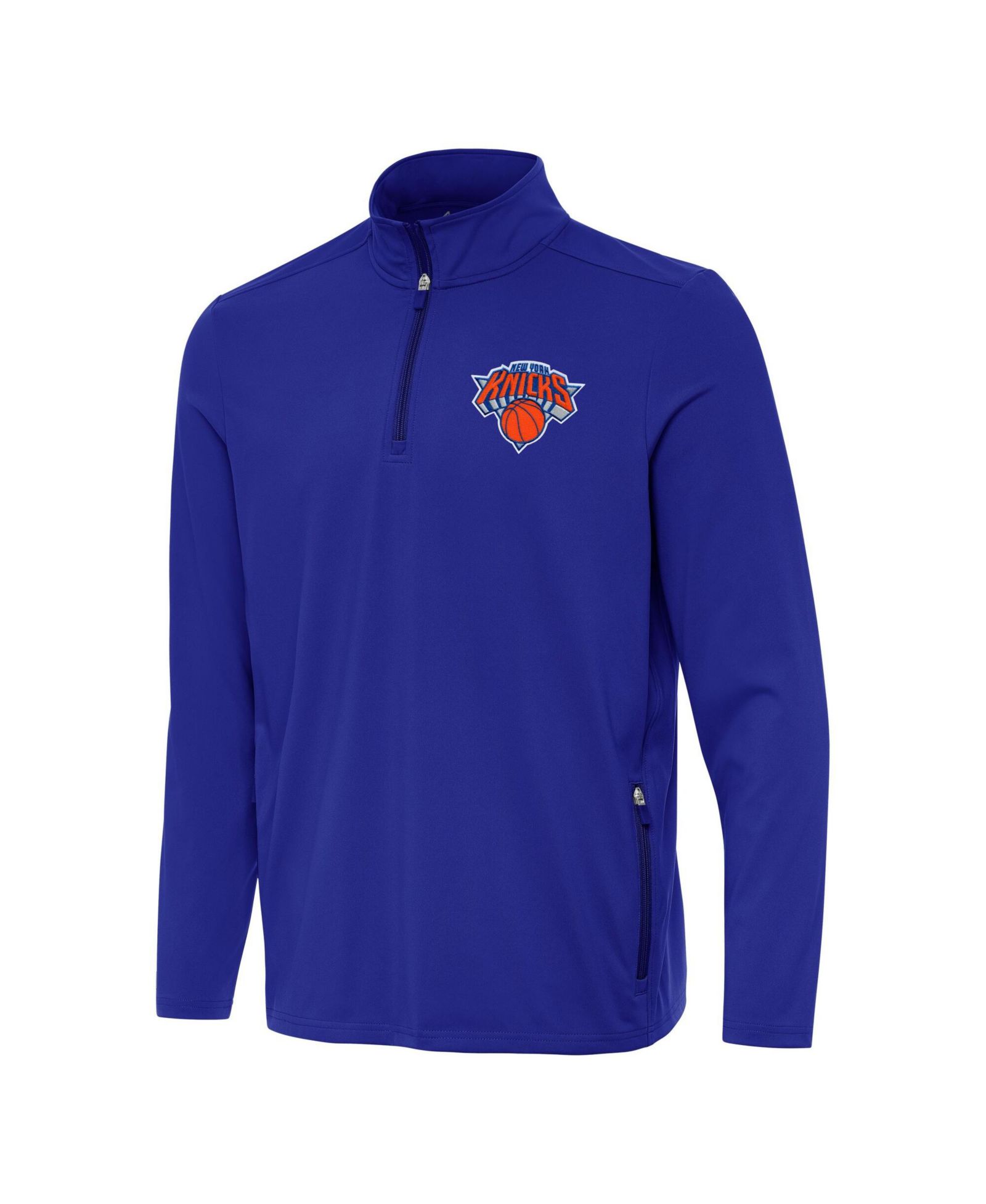 Мужская толстовка Antigua Royal New York Knicks Perilous Quarter-Zip