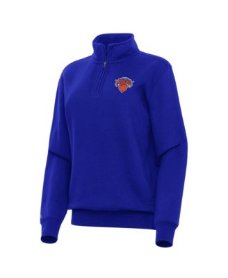Antigua Women's Blue New York Knicks Victory Quarter-Zip Sweatshirt