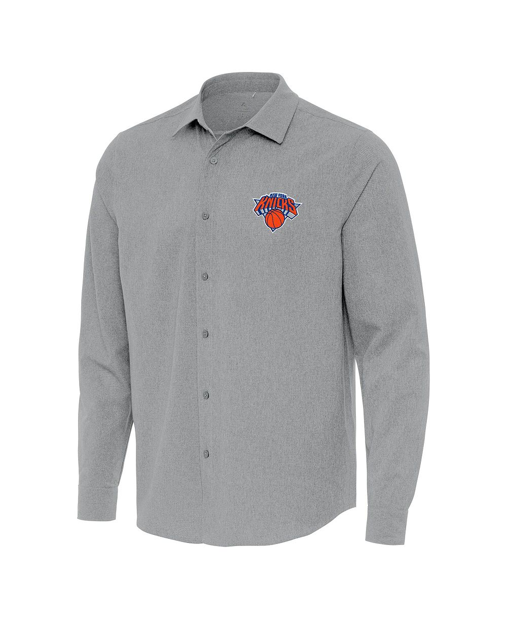 Мужская рубашка Antigua New York Knicks Exposure Woven Long Sleeve Button-Up