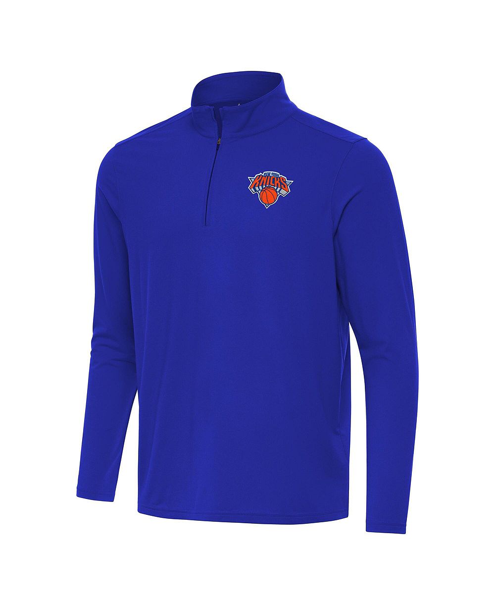 Мужской свитшот Antigua New York Knicks Intent Quarter-Zip темно-синий
