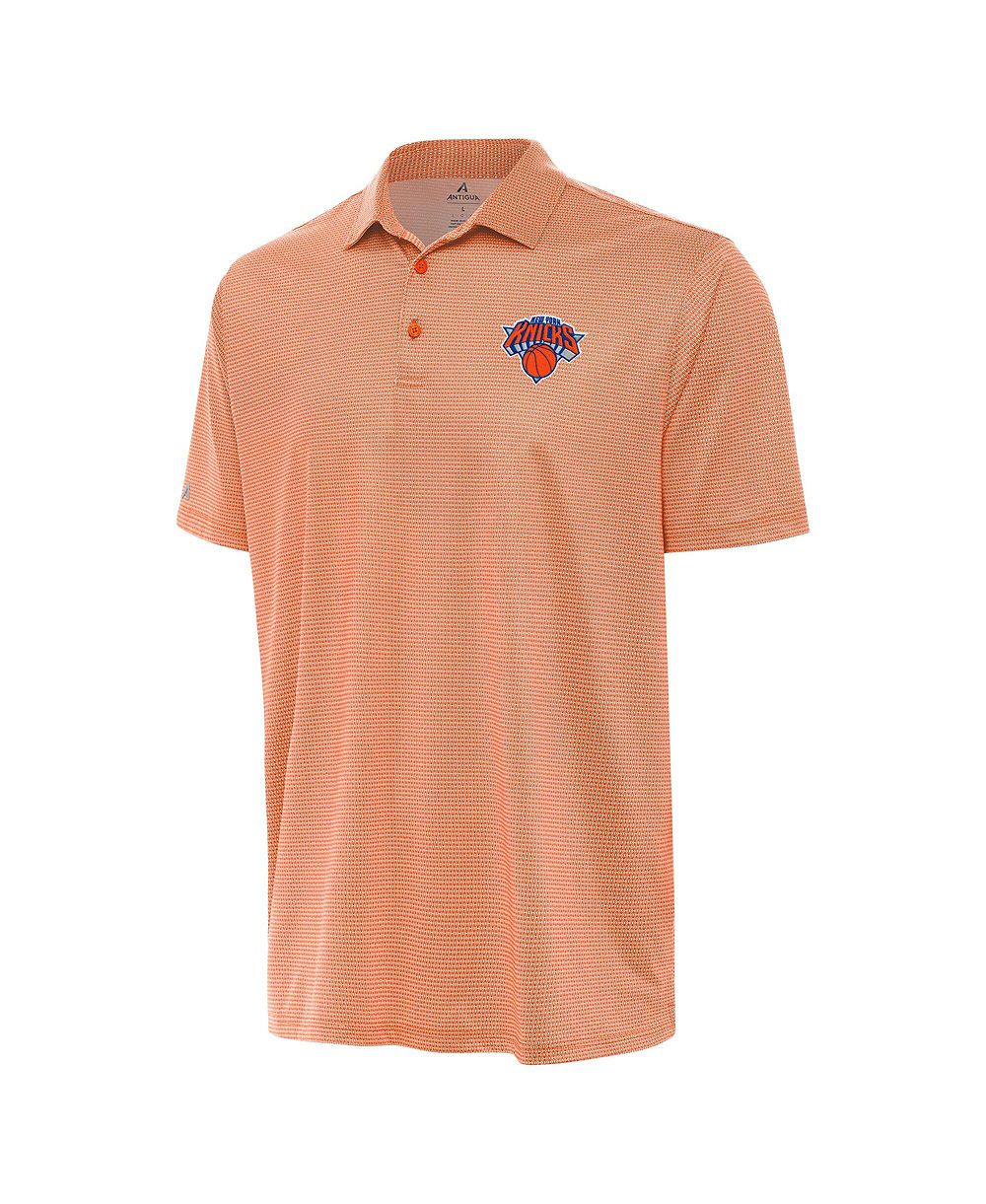 Мужская рубашка-поло Antigua Orange/White New York Knicks Rings