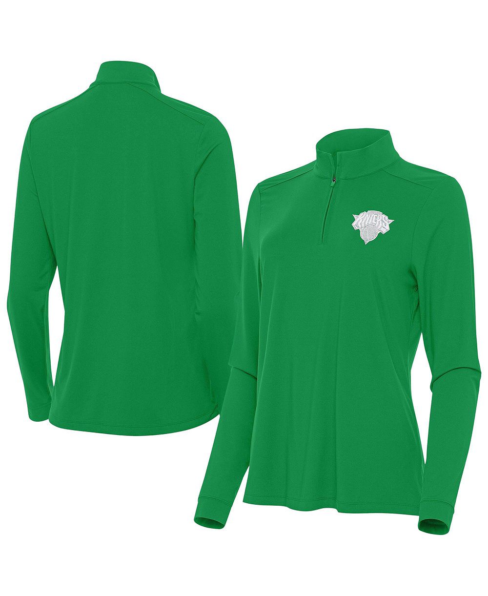 Antigua Женzeppelin Kelly Green New York Knicks St. Patrick's Day Intent Quarterzeppelin-zeppelin