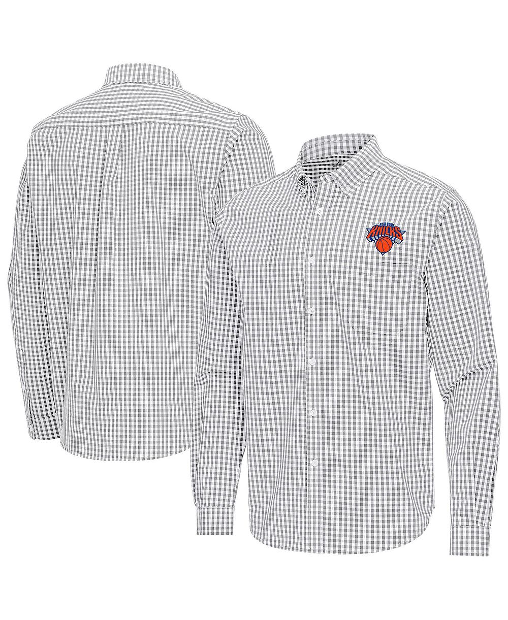 Мужская рубашка Antigua New York Knicks Ellis Woven Tri-Blend Button-Down
