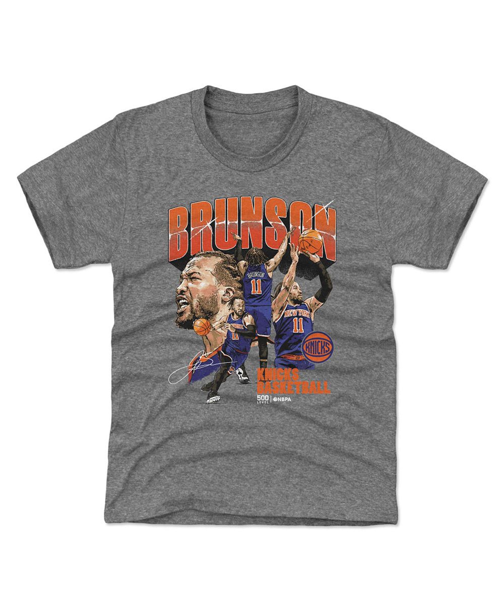 Детская футболка 500 Level Jalen Brunson Gray New York Knicks Collage