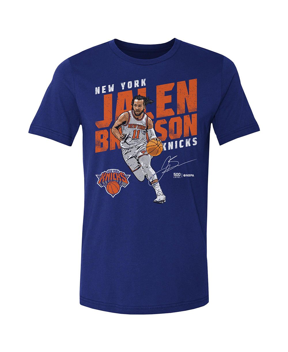 Мужская футболка 500 Level Jalen Brunson Blue New York Knicks Slant