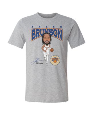 Мужская футболка 500 Level Jalen Brunson Heather Gray New York Knicks Hardwood Comic