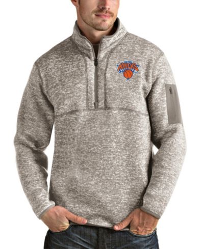 Antigua Мужская ветровка Antigua Natural New York Knicks Fortune Quarter-Zip Pullover Jacket