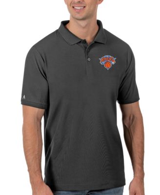 Мужская рубашка-поло Antigua Gray New York Knicks Legacy Pique