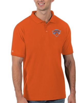 Antigua Men's Orange New York Knicks Legacy Pique Polo Shirt