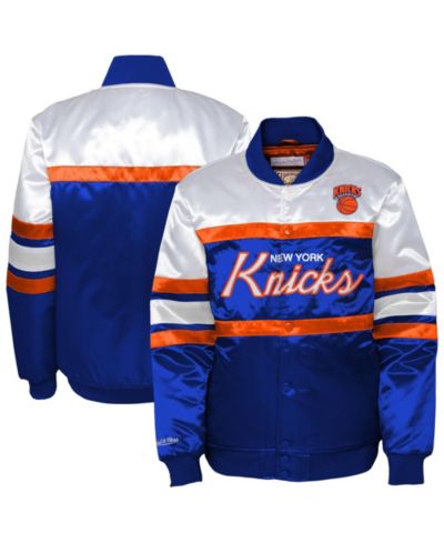 Mitchell & Ness Big Boys and Girls Blue New York Knicks Satin Full-Snap Jacket