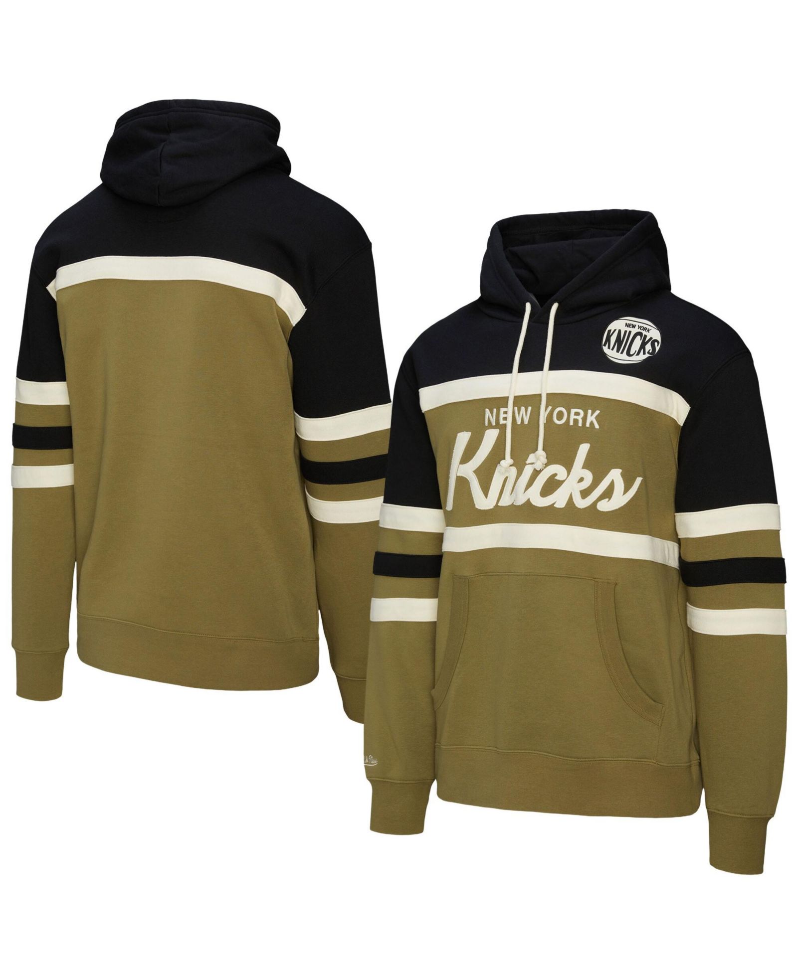 Мужское худи Mitchell & Ness New York Knicks Double Clutch Head Coach, Olive/Black