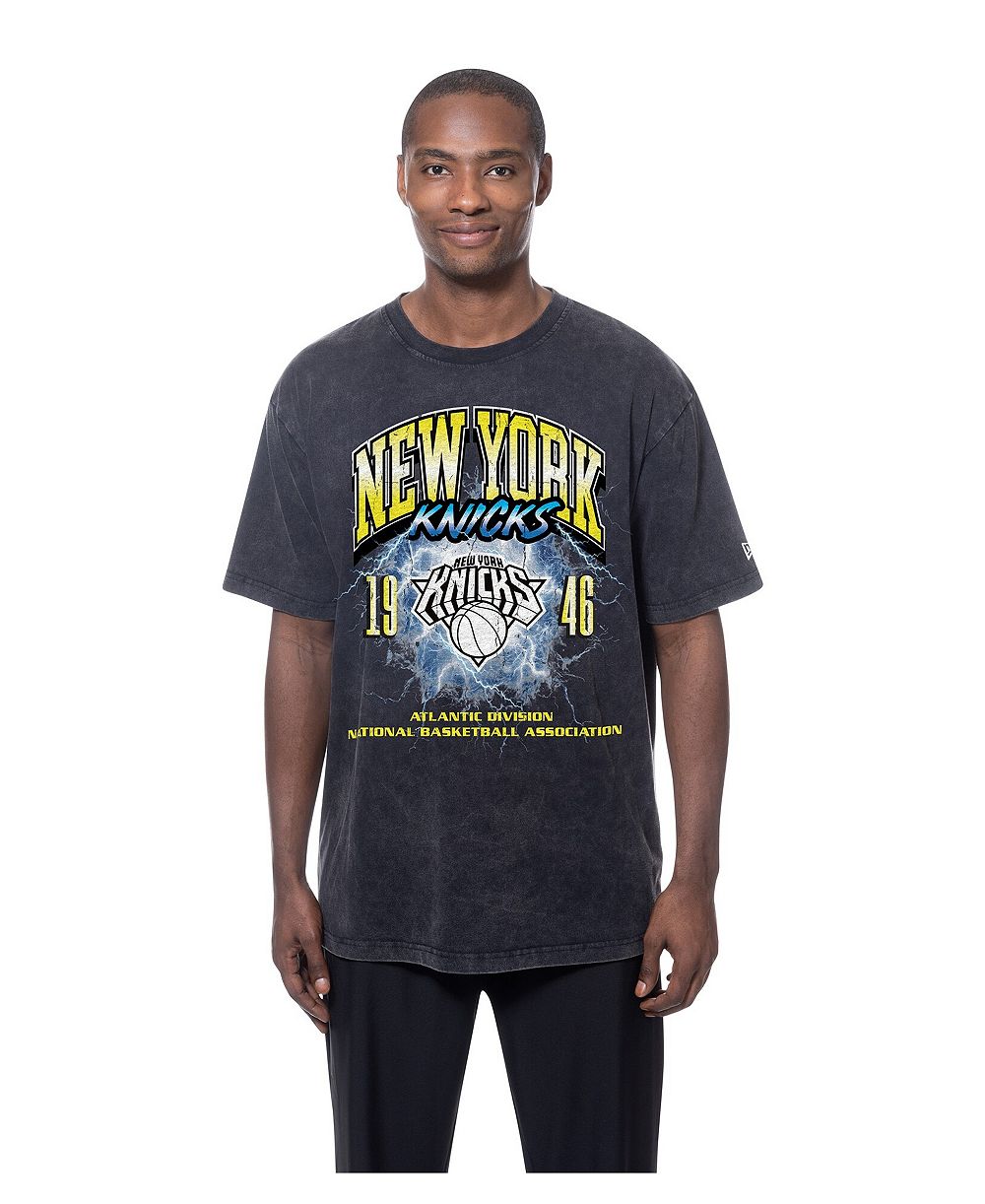 Мужская футболка New Era Black New York Knicks Lifestyle Capsule Lightning Round Mineral Wash