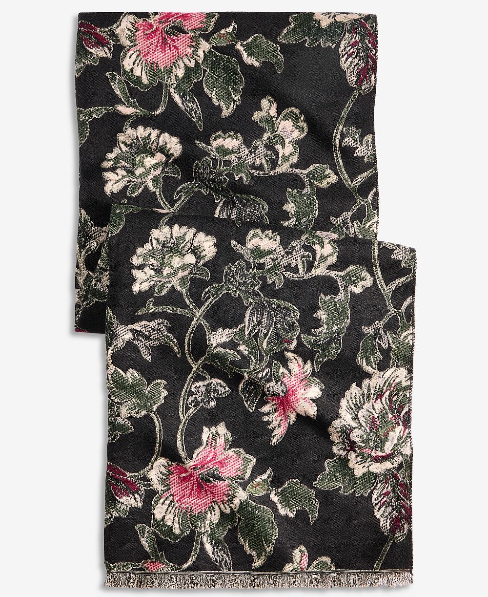 Style & Co Women's Floral Leaf Jacquard Wrap Scarf, Macy's Exclusive