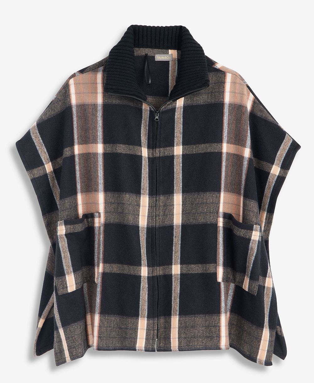 Женский накидка Style & Co Multi-Colored Plaid Feather-Soft