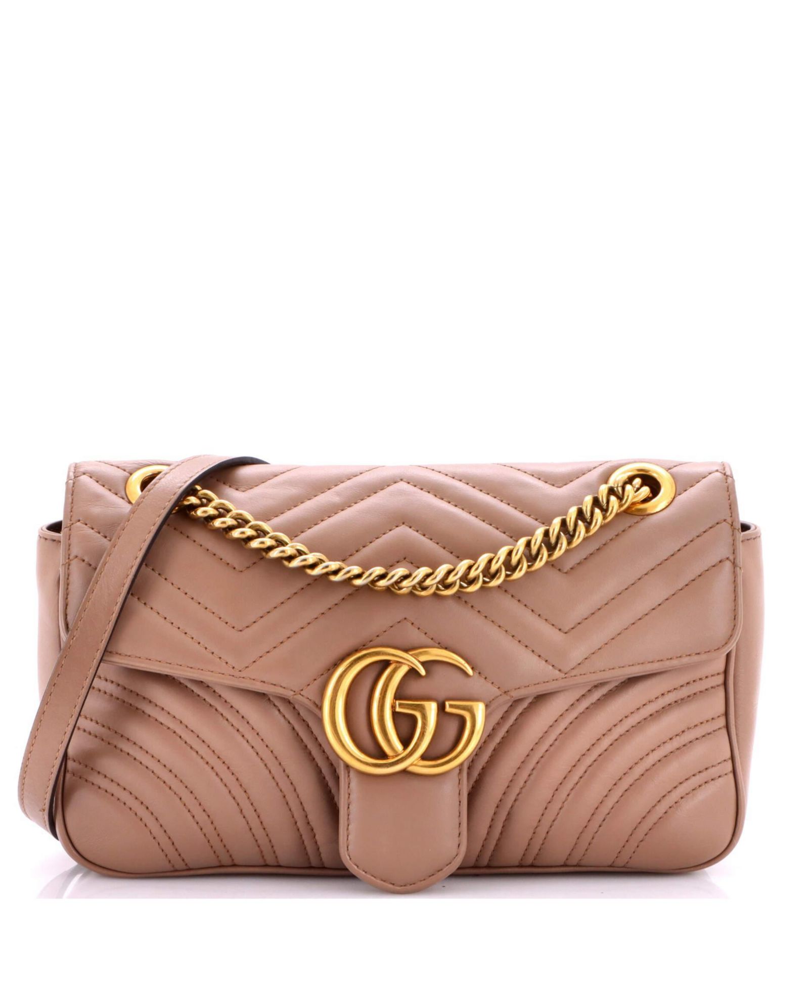 Pre-Owned Gucci Medium GG Marmont Flap Bag Matelasse Leather