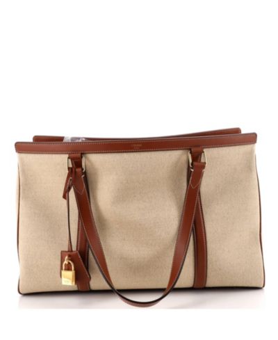 Сумка Celine Medium Cabas 16 Canvas с кожаной отделкой Pre-Owned