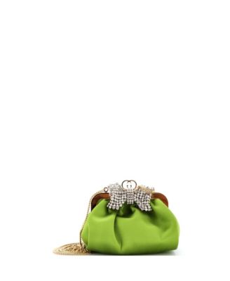 Б/у атласный клатч Gucci Crystal Bow Chain