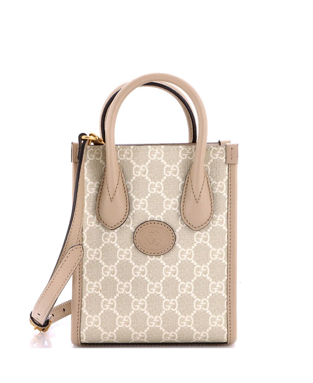 Gucci мини сумка Interlocking G Patch Coated Canvas