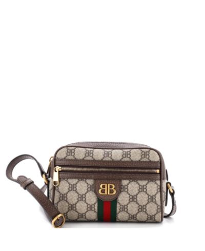 Сумка через плечо Pre-Owned Balenciaga Mini x Gucci The Hacker Project Camera Bag BB Coated Canvas