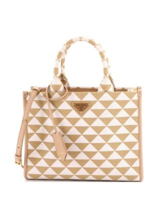 Pre-Owned Prada Small Symbole Shopper Tote Jacquard