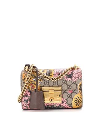 Брендовая сумка через плечо Gucci Small Padlock, принт Bengal, полотно с покрытием GG