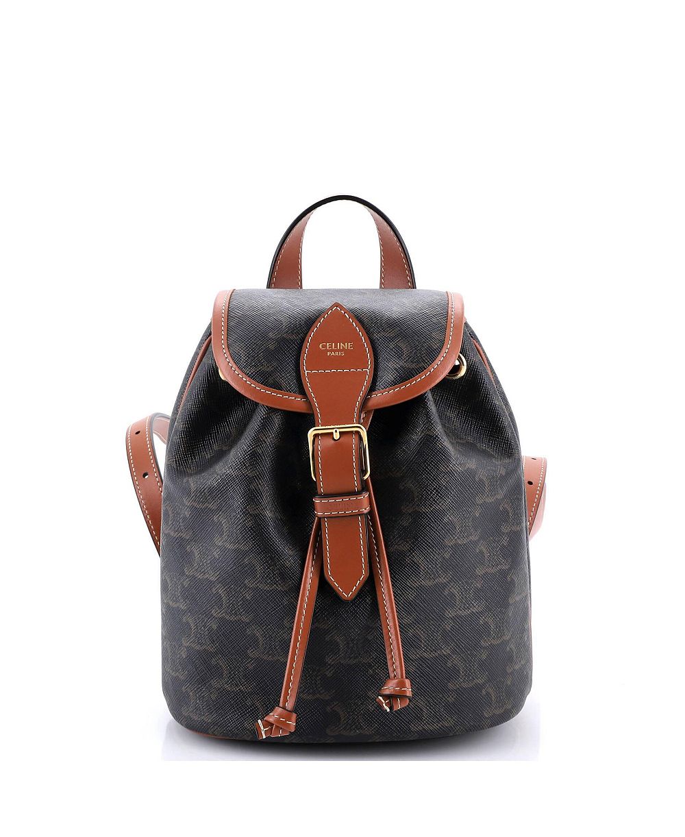 Pre-Owned Celine Mini Folco Backpack Triomphe Coated Canvas