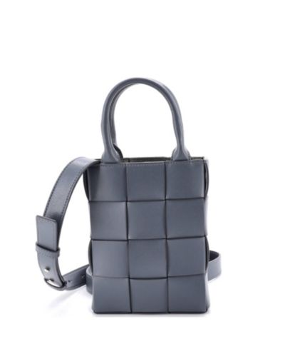 Pre-Owned Bottega Veneta мини-сумка Cassette Convertible Tote из кожи Intrecciato