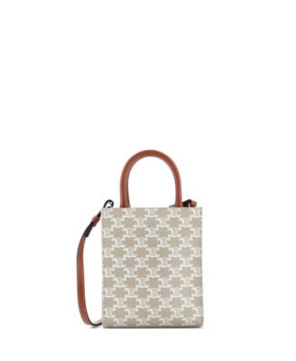 Сумка-тоут Celine Mini Vertical Cabas Tote Triomphe из покрытого холста (б/у)