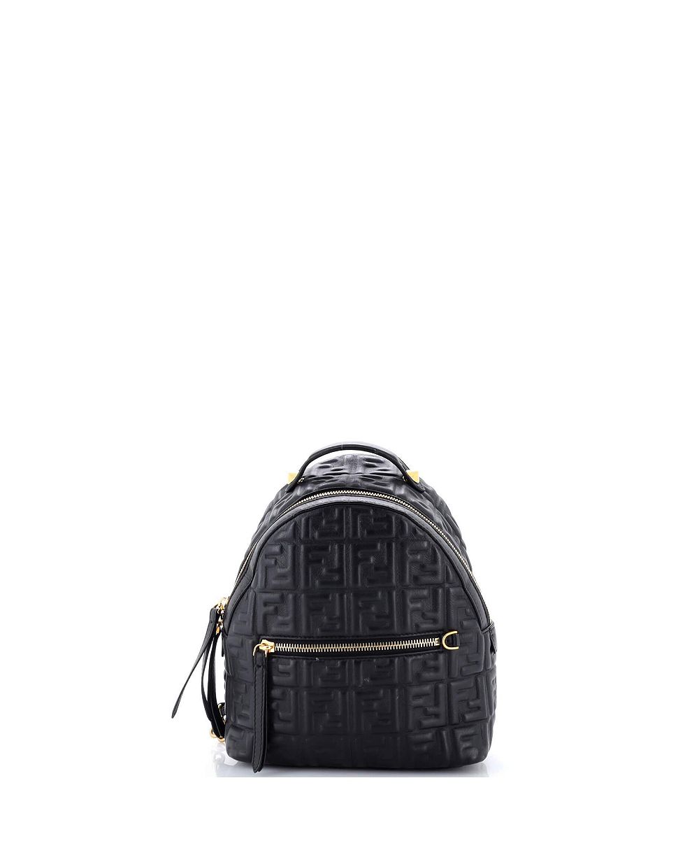 Pre-Owned Fendi Mini By The Way Backpack Zucca Embossed Leather