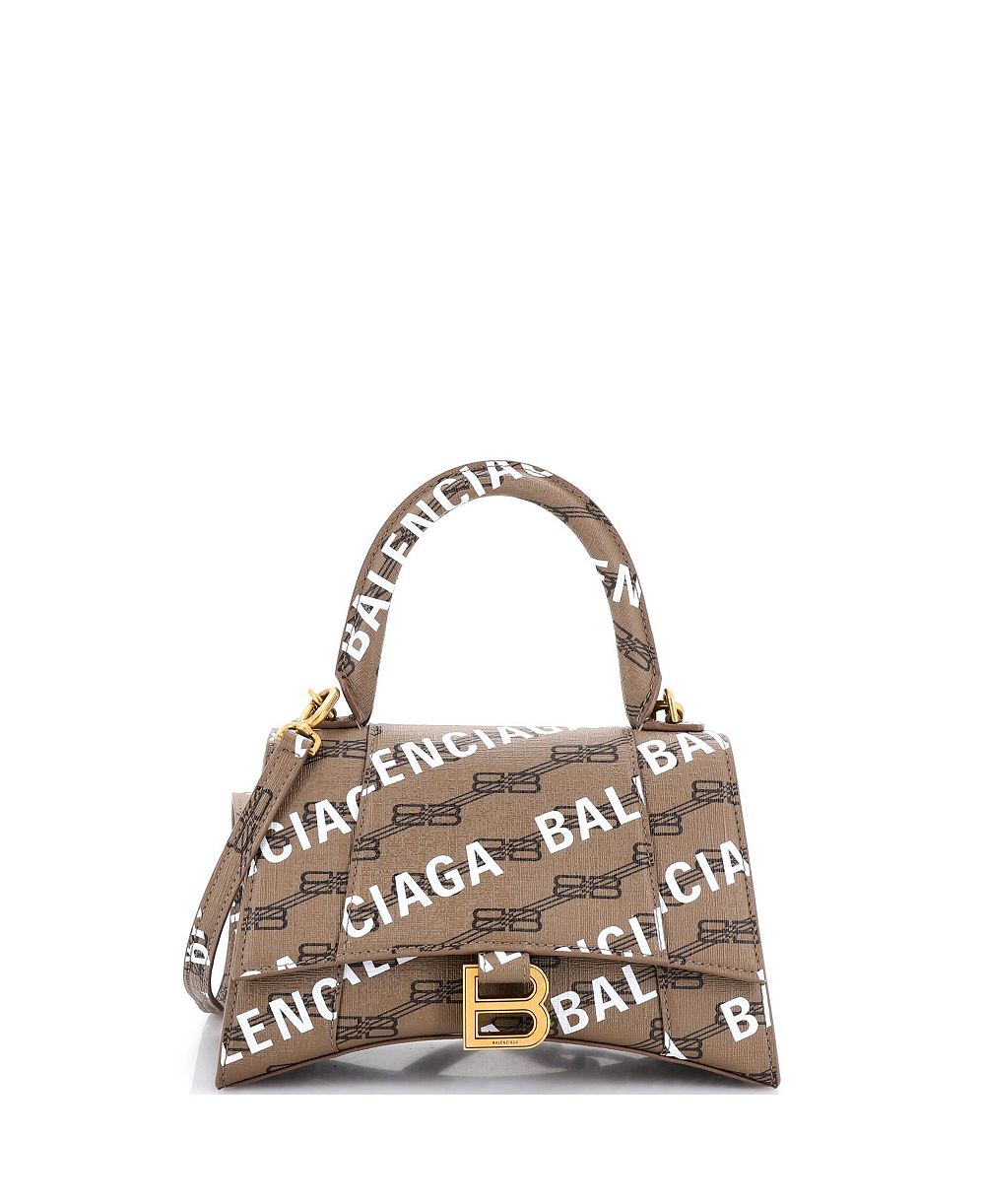 Balenciaga сумка Hourglass Small Top Handle, monogram coated canvas, б/у