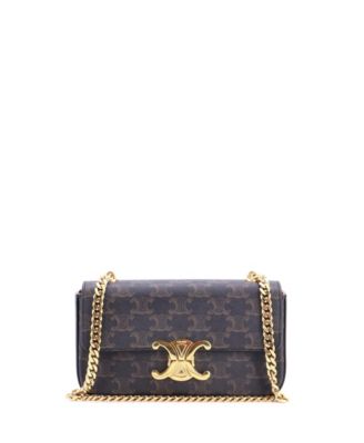 Pre-Owned Celine Small Triomphe Chain Shoulder Bag Triomphe Coated Canvas