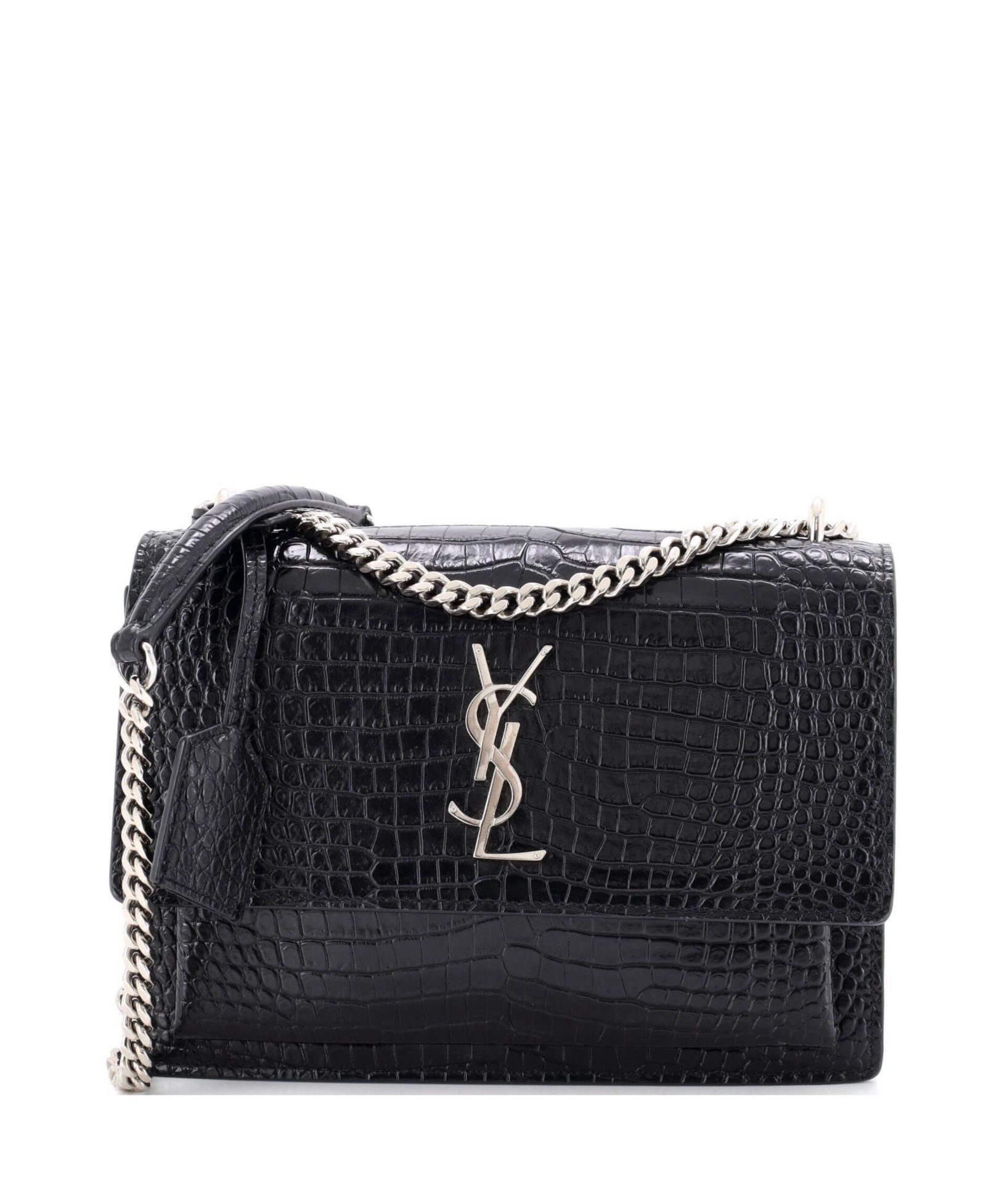 Pre-Owned Saint Laurent Medium Sunset Crossbody Bag Embossed Leather