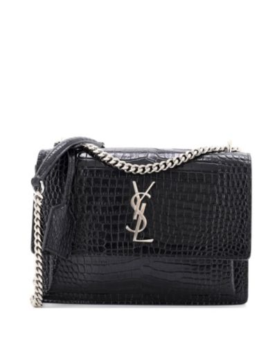 Pre-Owned Saint Laurent Medium Sunset Crossbody Bag Embossed Leather
