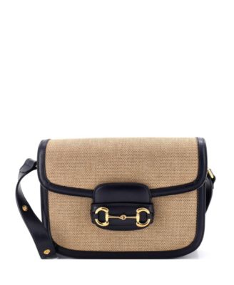 Pre-Owned Gucci Small Horsebit 1955 Shoulder Bag Canvas and Leather
