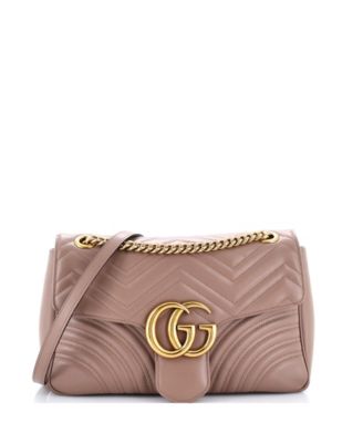 Pre-Owned Gucci Medium GG Marmont Flap Bag Matelasse Leather