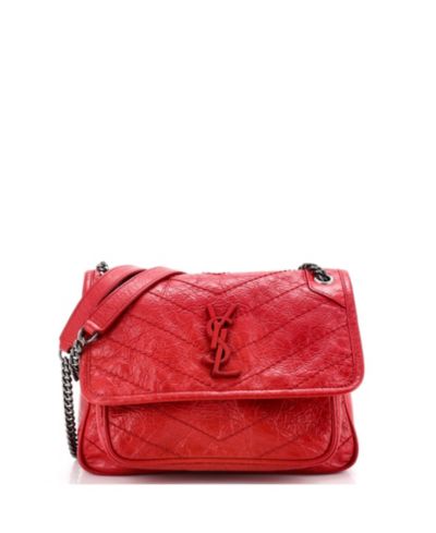 Б/у сумка на плечо Saint Laurent Baby Niki с цепочкой из кожи matelasse chevron