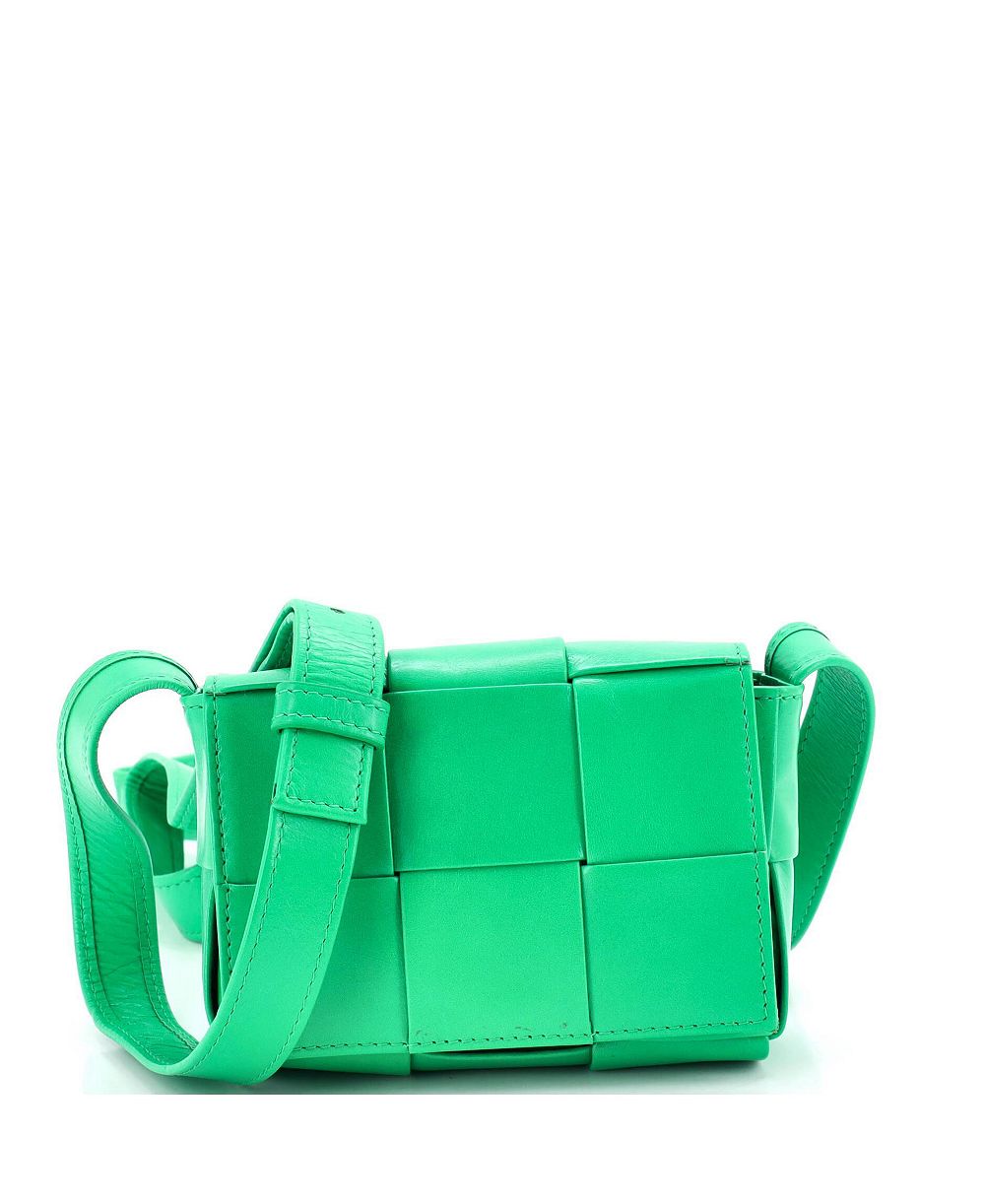 Pre-Owned Bottega Veneta Candy Cassette Crossbody Bag Maxi Intrecciato Leather