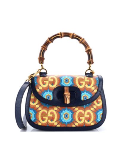 Pre-Owned Gucci Сумка Gucci Medium Bamboo 1947 Top Handle Kaleidoscope Print GG Coated Canvas